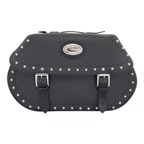 Longride Studded Iparex Saddlebags Black HC145A - 38 Liters