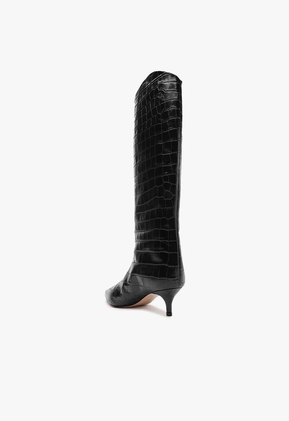 Maryana Lo Crocodile-Embossed Leather Boot