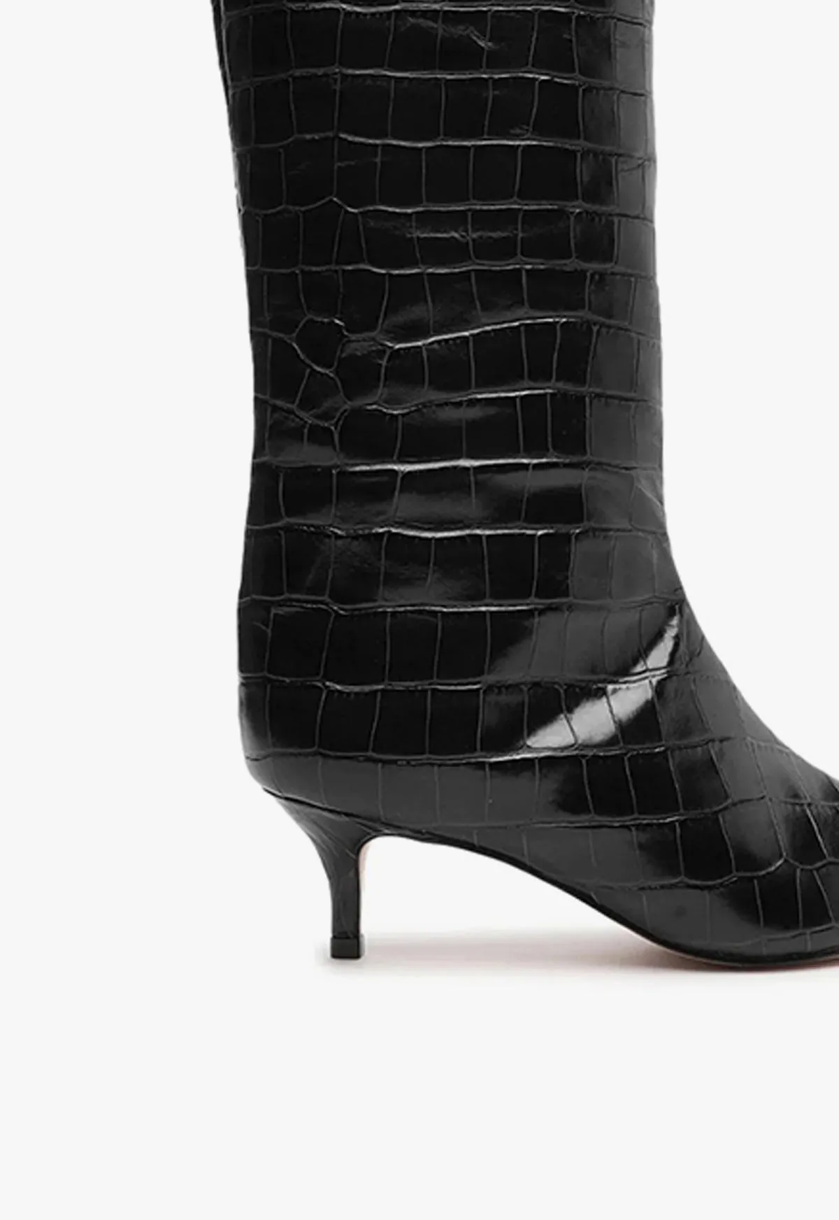 Maryana Lo Crocodile-Embossed Leather Boot