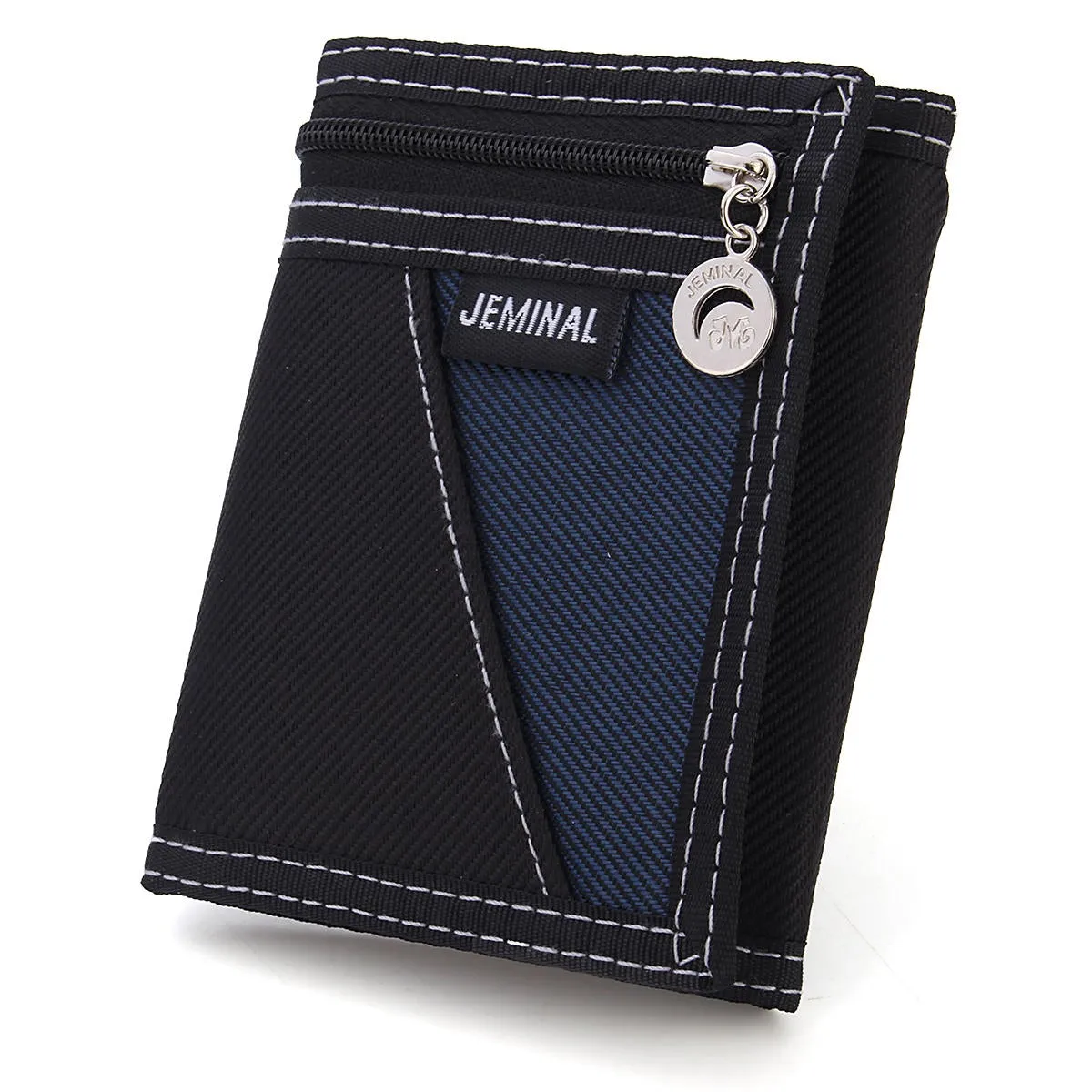 Men Wallets Casual Canvas Wallet Vertical Patchwork Design Male Purse Waist