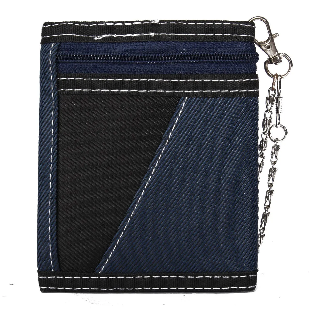 Men Wallets Casual Canvas Wallet Vertical Patchwork Design Male Purse Waist