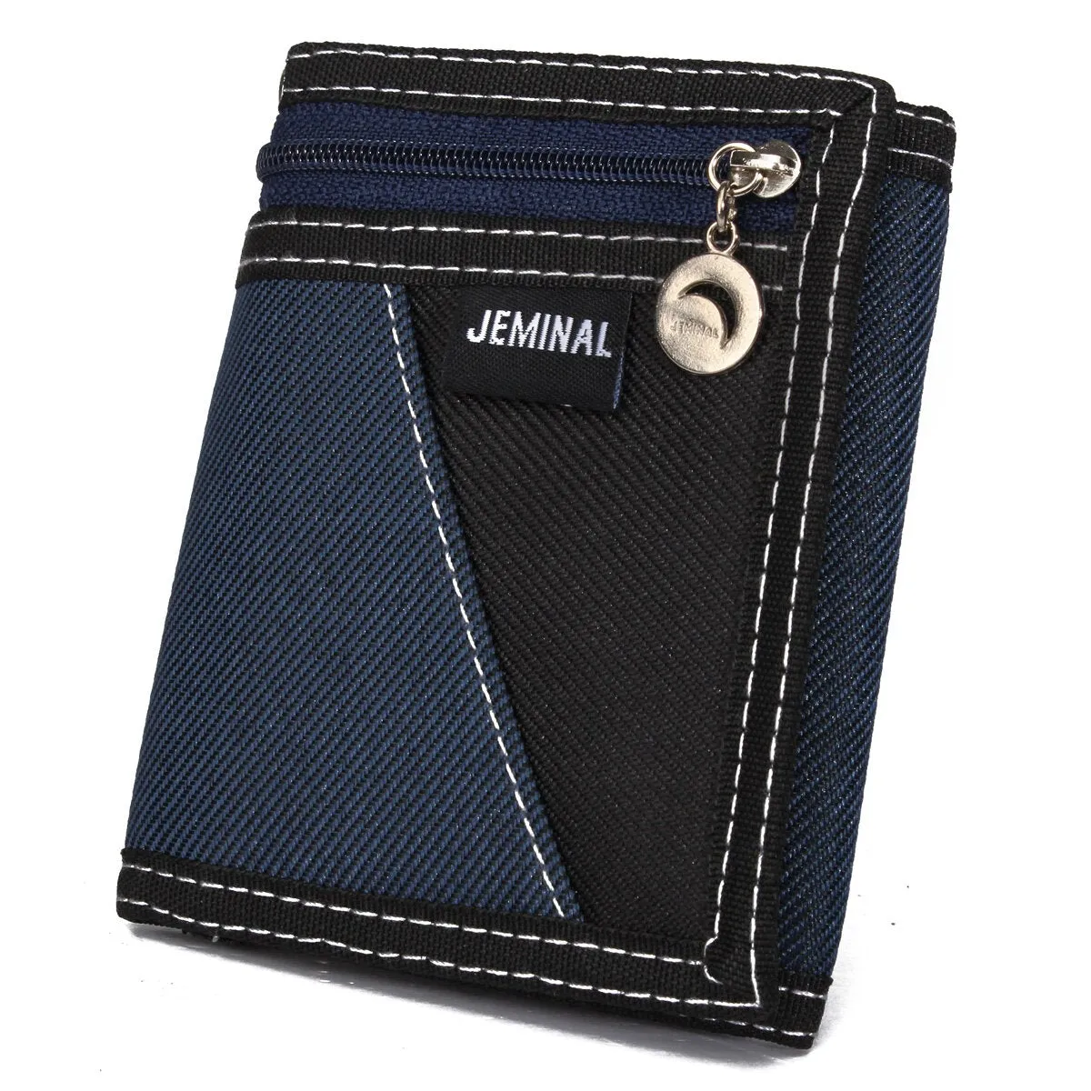 Men Wallets Casual Canvas Wallet Vertical Patchwork Design Male Purse Waist