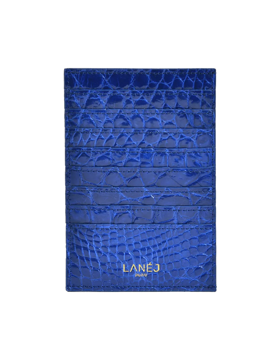 Midnight Blue Crocodile Grande Card Holder