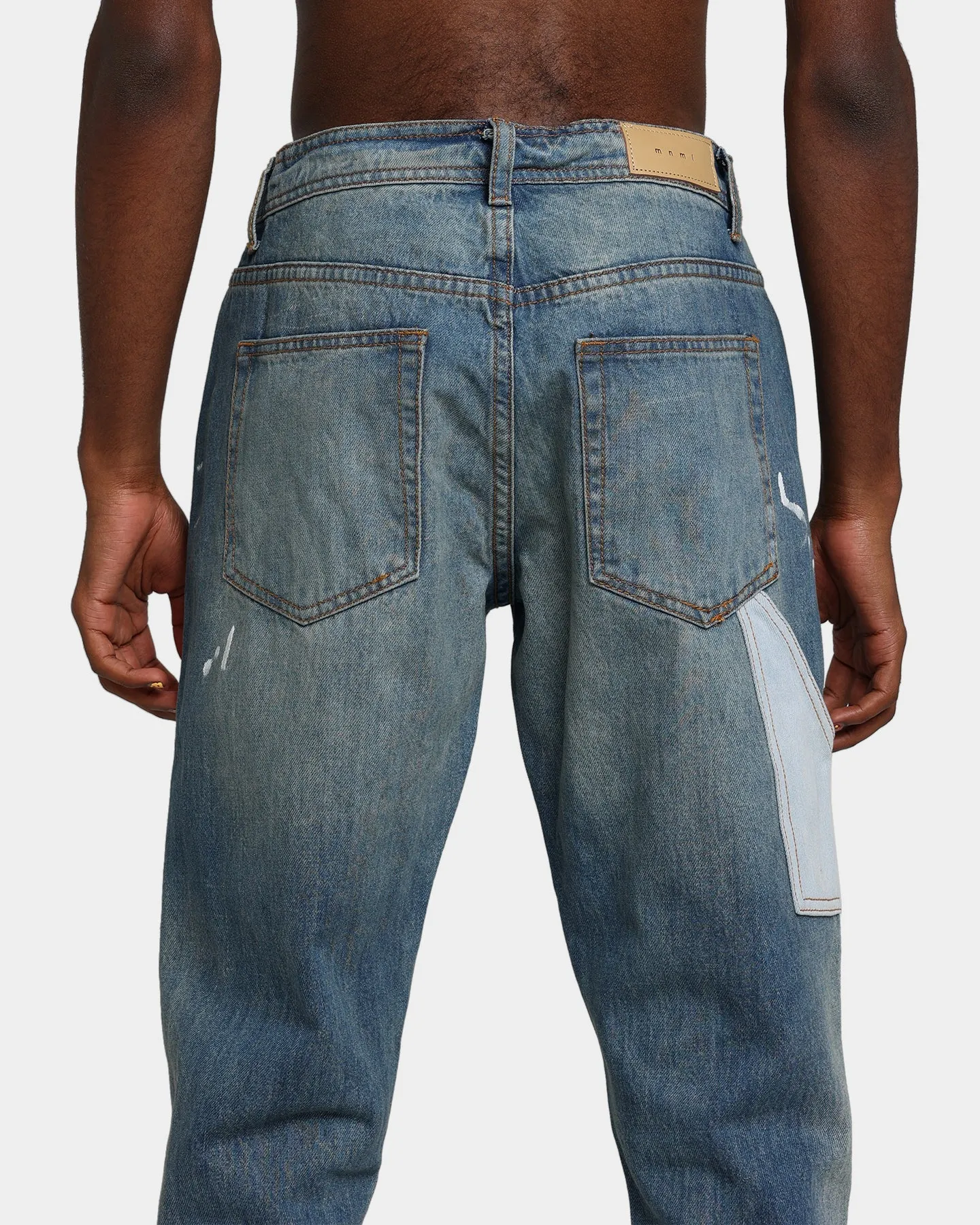 MNML B425 Patch Flare Denim Jeans Blue