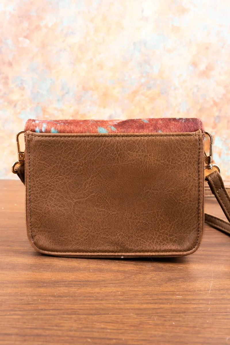 NGIL Square Deal Tanner Cow Taupe Brown Clutch