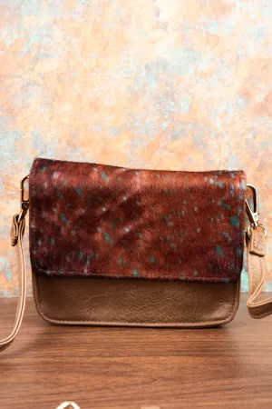 NGIL Square Deal Tanner Cow Taupe Brown Clutch