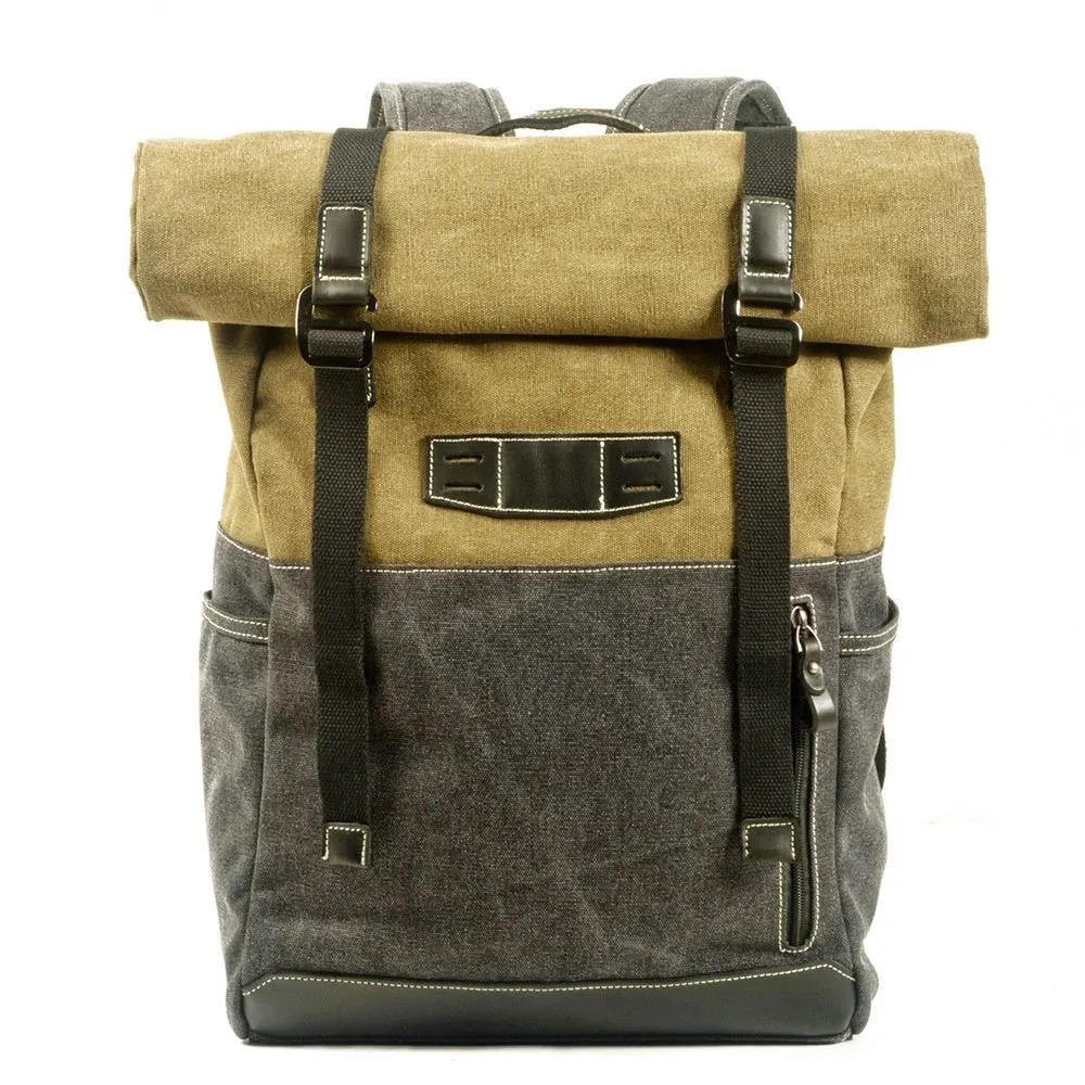 Outdoor Large Capacity Canvas Travel Mountaineering Backpack For Men