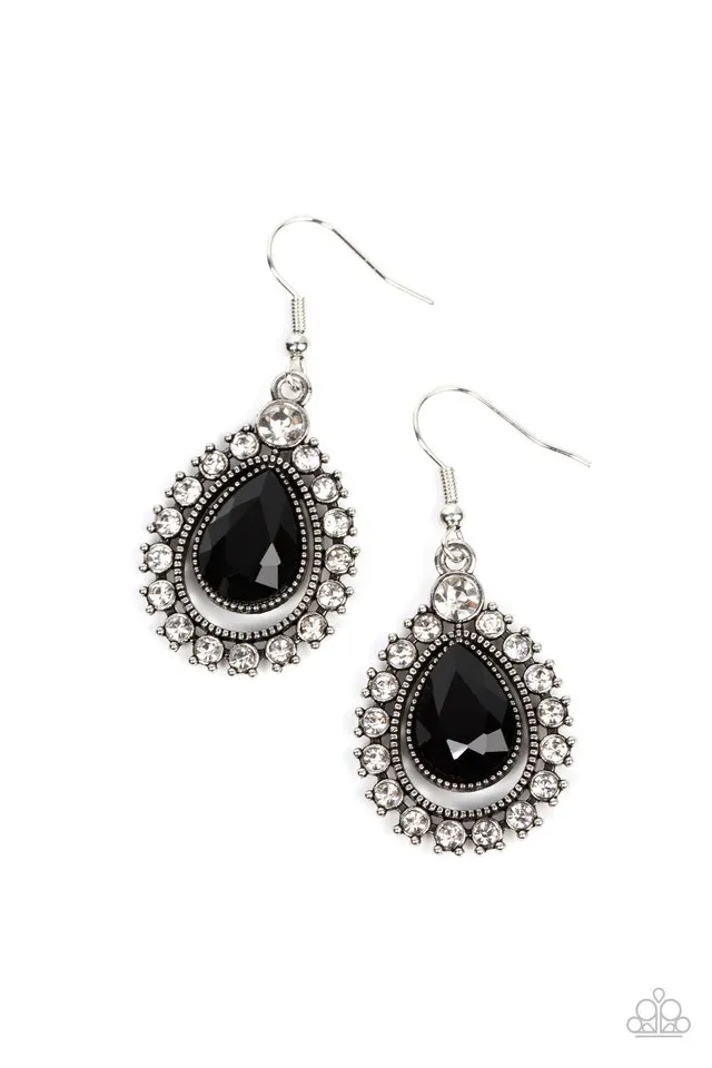 Paparazzi Earring ~ Divinely Duchess - Black