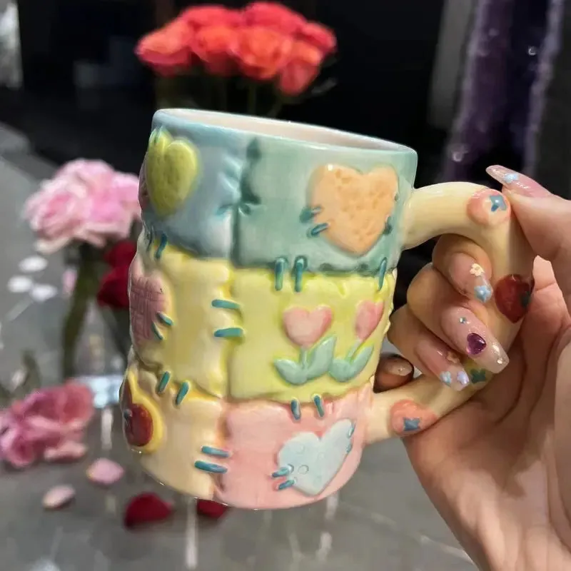 Patchwork Color Ceramic Cup - Kimi