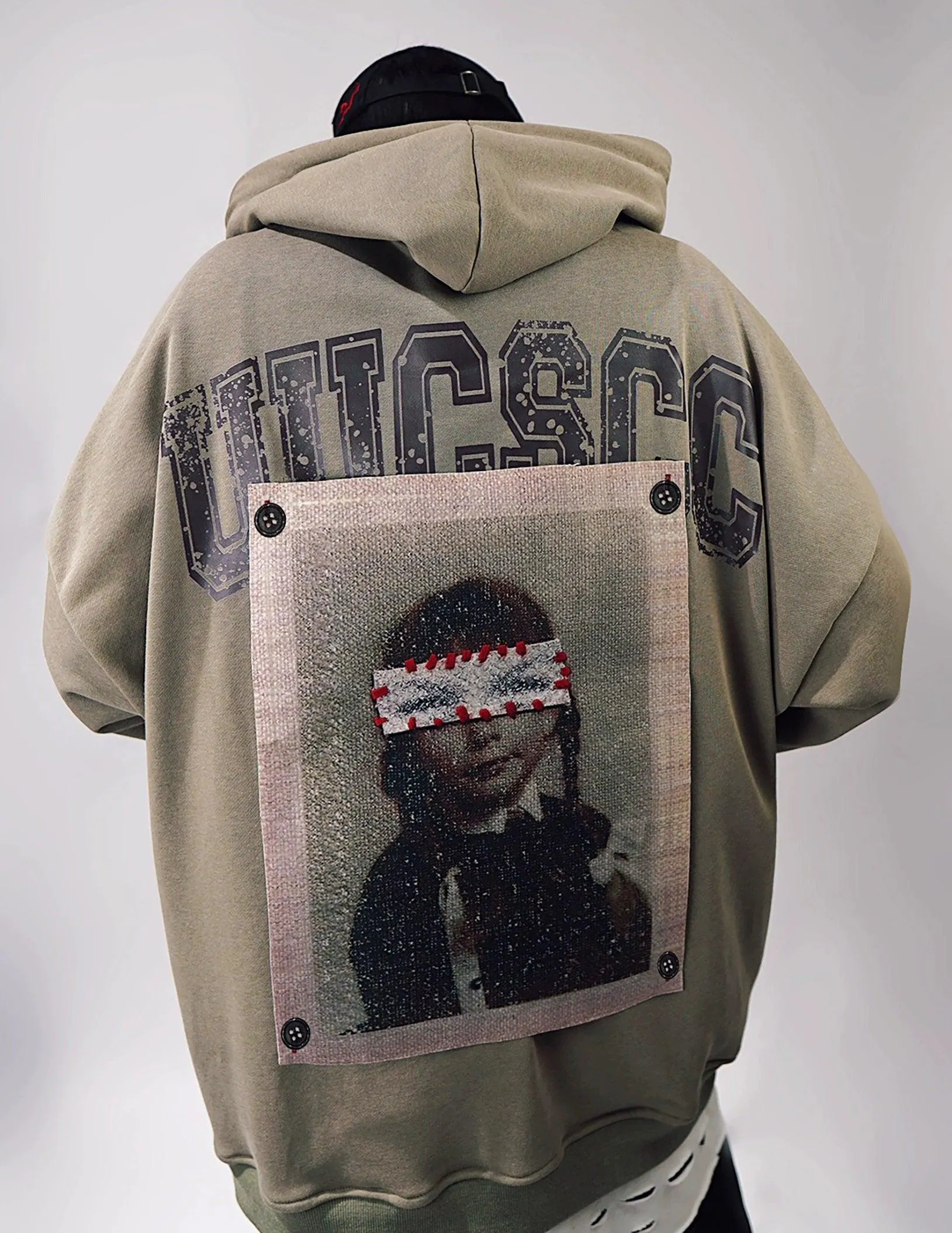 Patchwork Portrait Oversized Hoodie