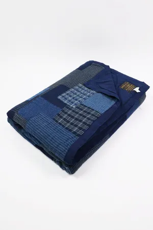 Patchwork Quilt - Indigo/Cream