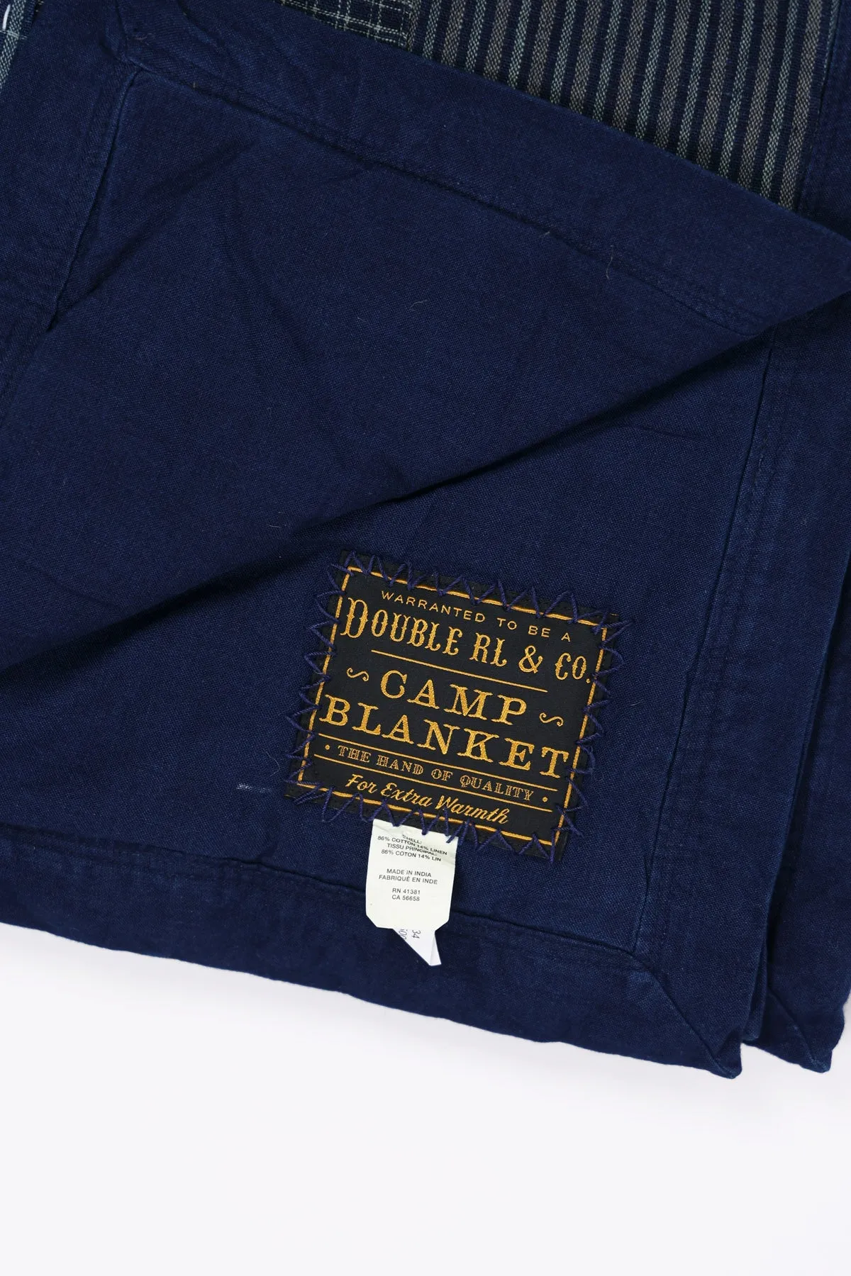 Patchwork Quilt - Indigo/Cream