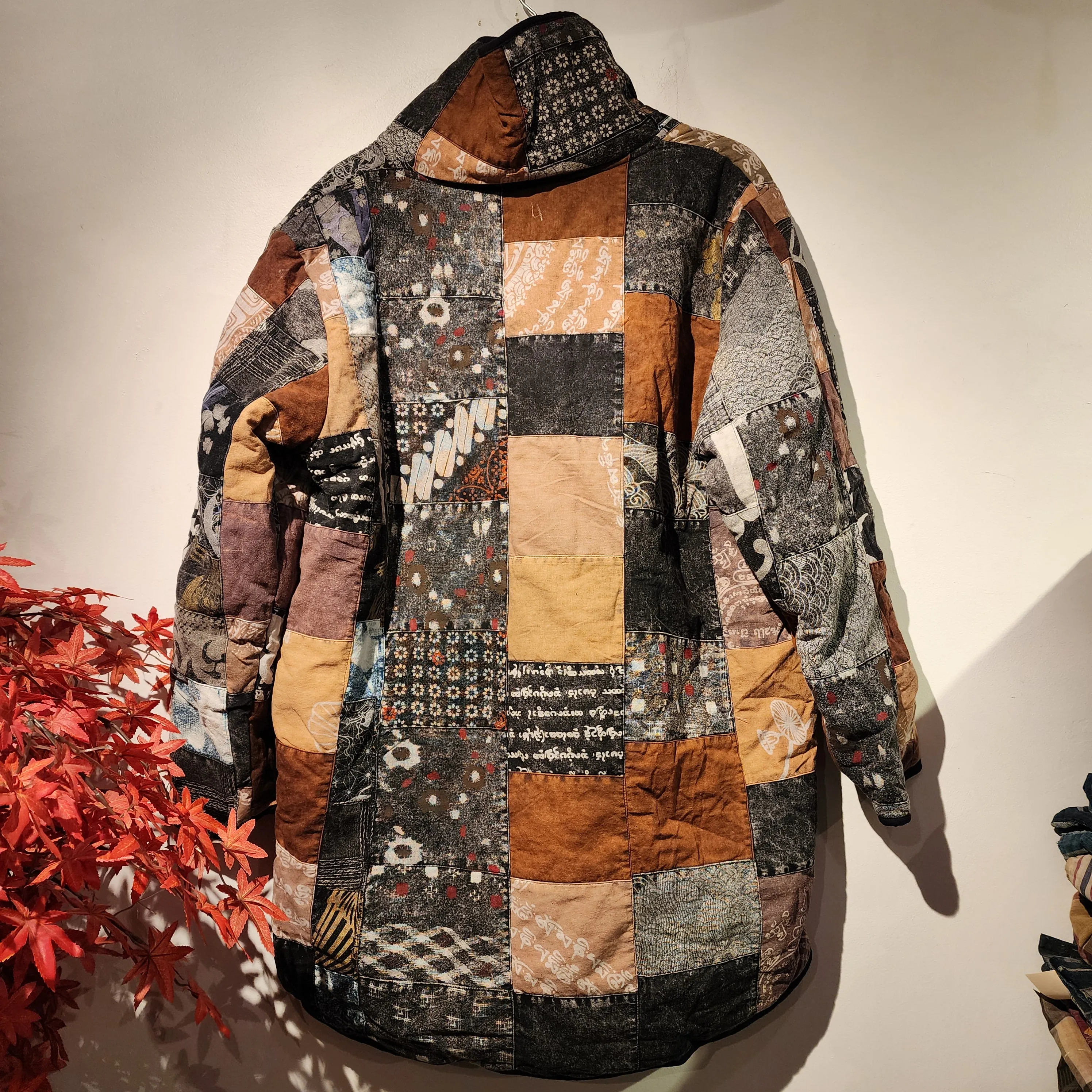 Patchwork Winter Jacket with pockets