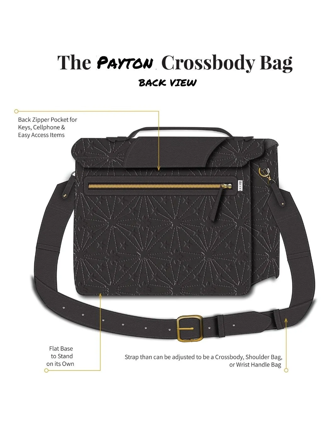 Payton Medium Go Getter Crossbody- Black