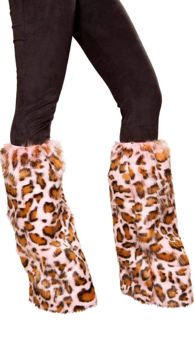 Pink Leopard Leg Warmers