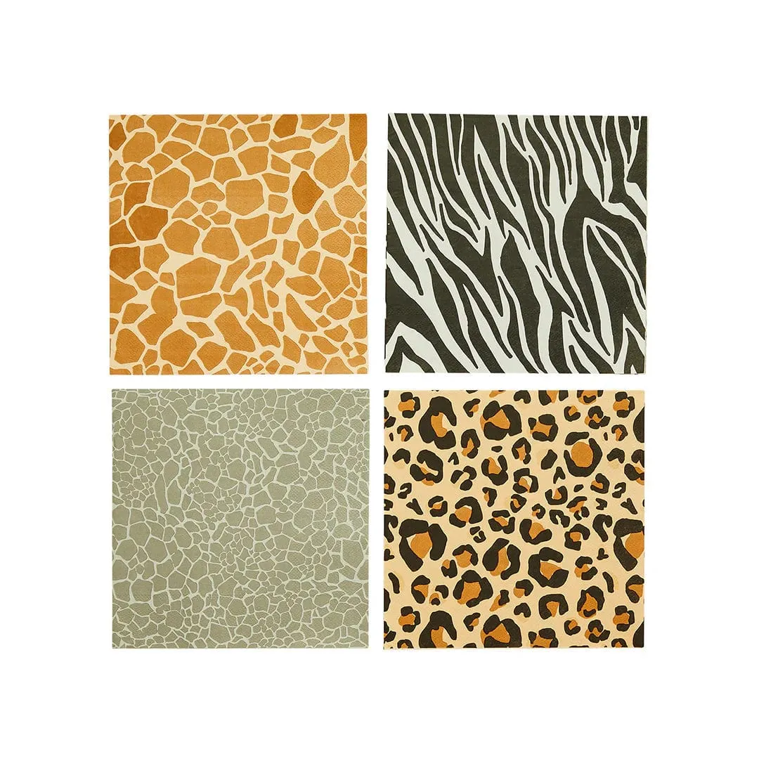 Safari Animal Print Party Napkins x 16