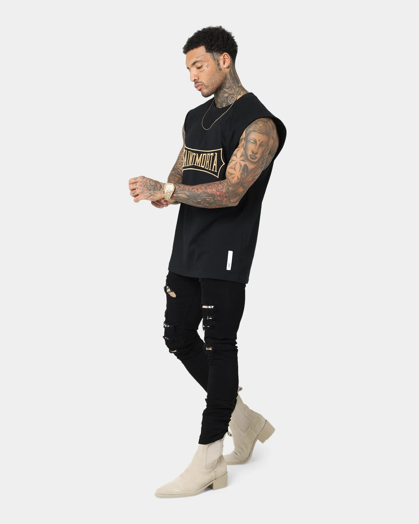 Saint Morta Ceremony Raglan Muscle T-Shirt Black/Gold