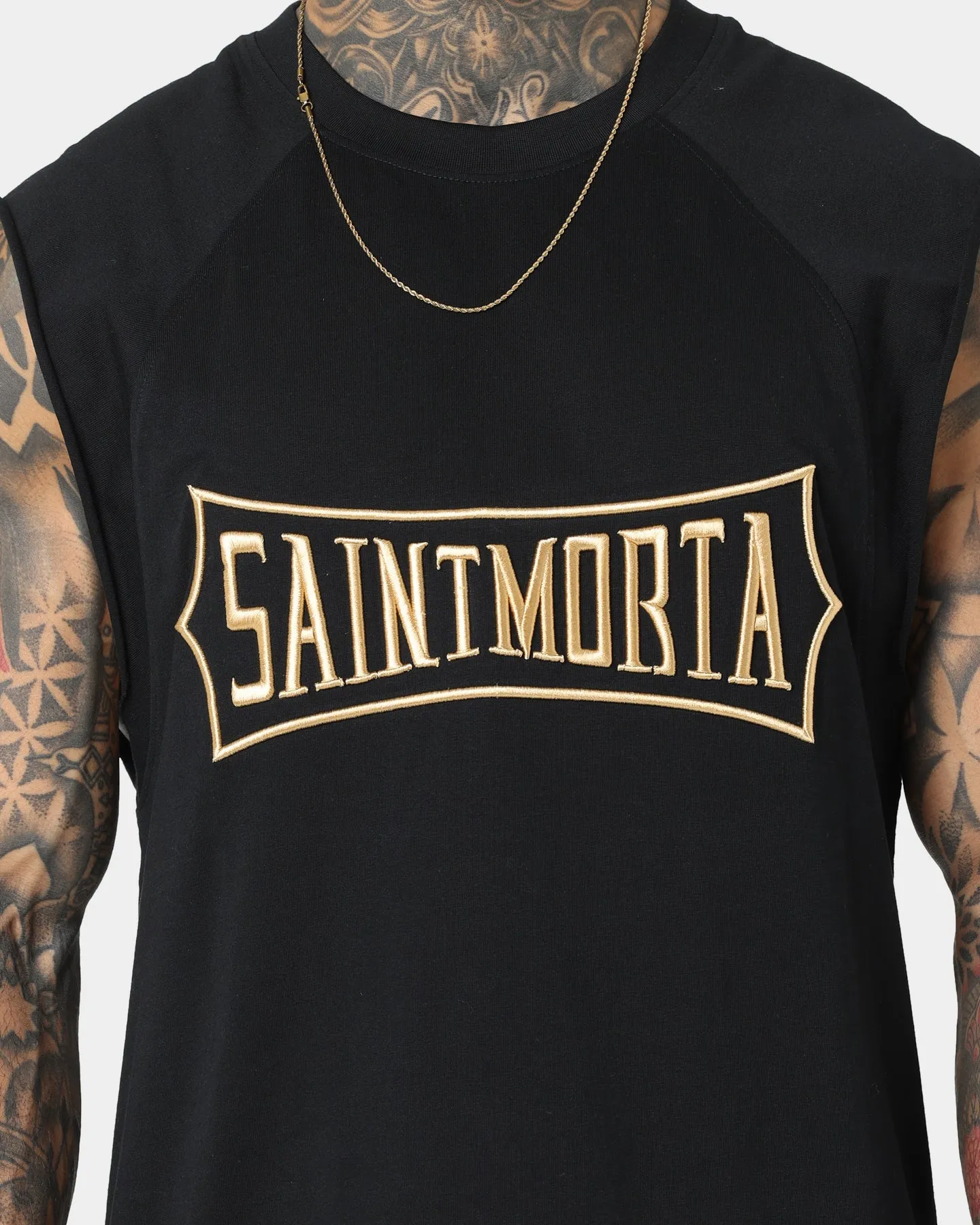 Saint Morta Ceremony Raglan Muscle T-Shirt Black/Gold