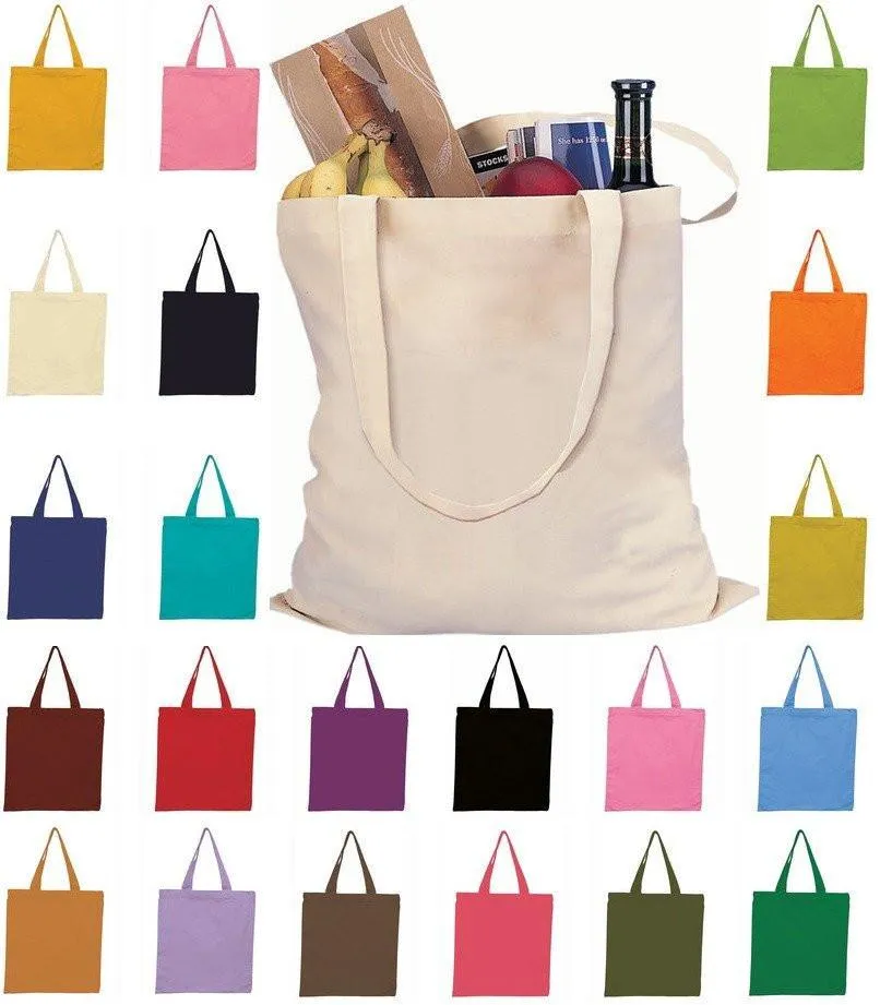 Set of 50 - Cotton Tote Bags - High Quality Blank Totes TOB293