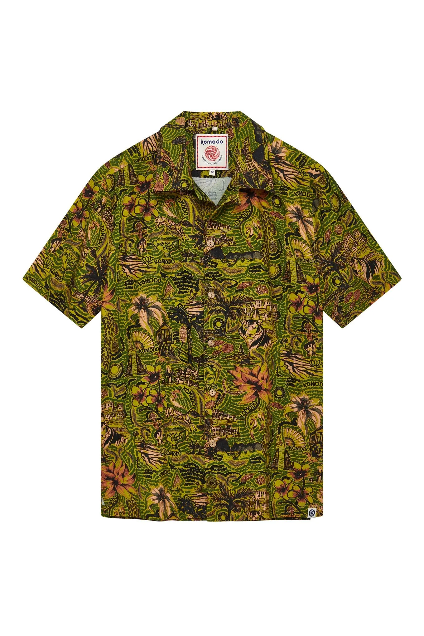 Spindrift Cotton Shirt Tropical Print Green