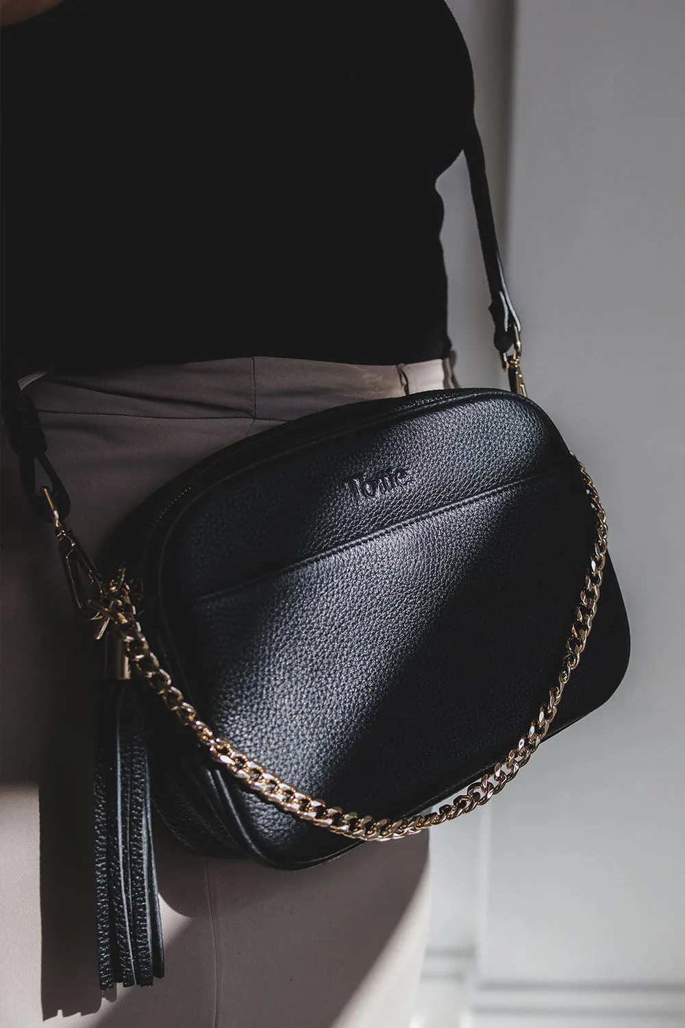 The Bestie Crossbody Bag V2 (Black / Gold)