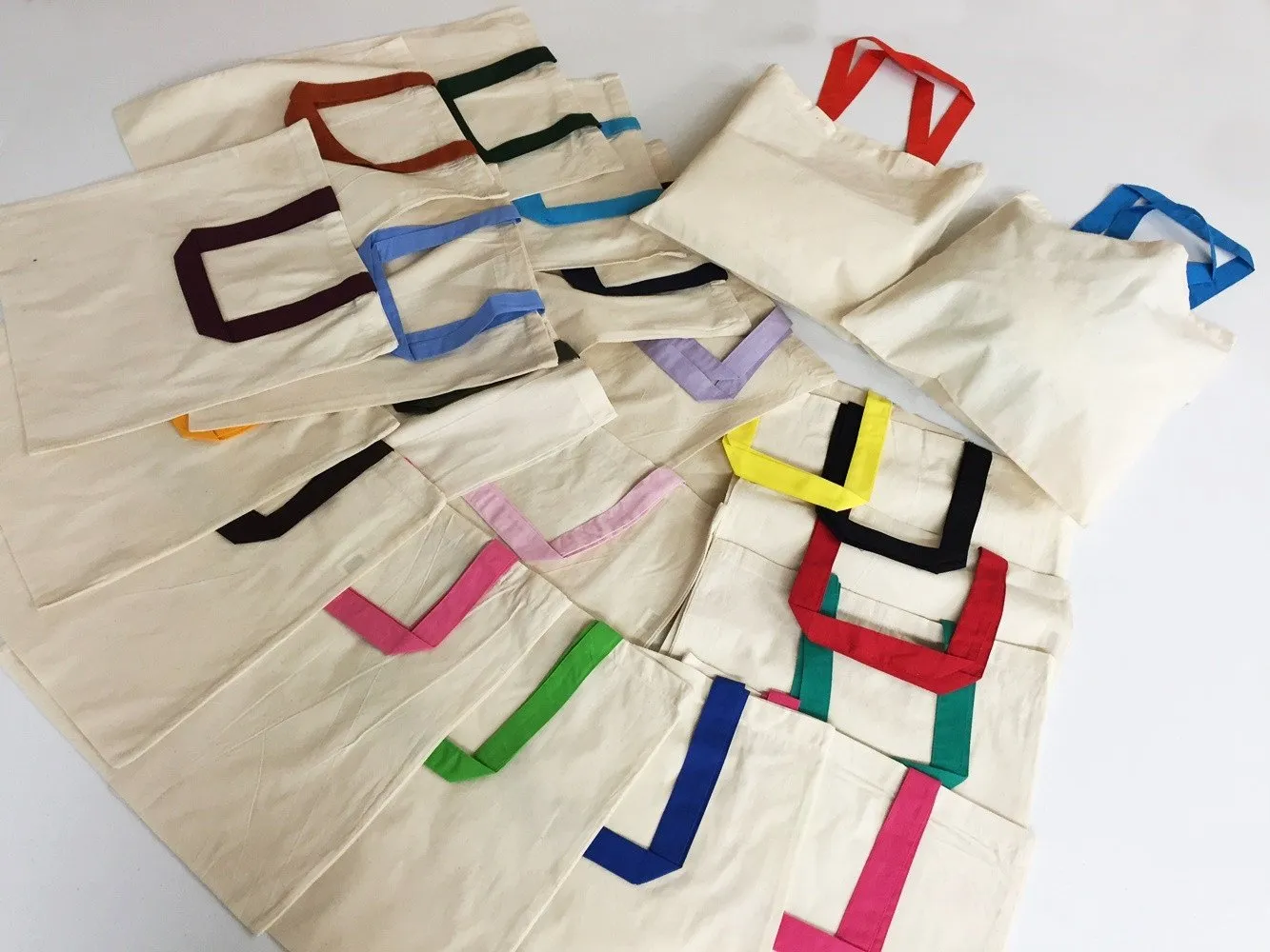 Wholesale Tote Bags With Color Handles 100% Cotton - TB160