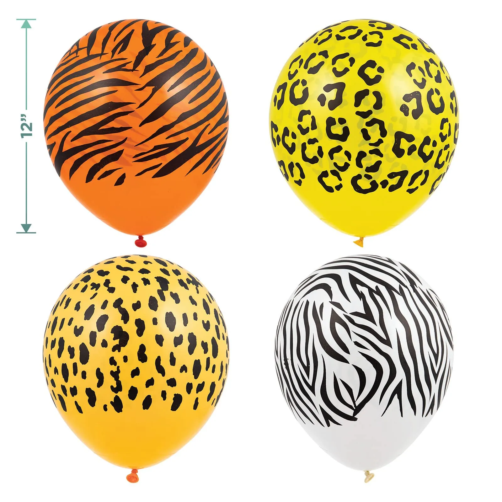 Wild Animal Print Party Decor - Leopard, Tiger, Zebra, and Cheetah Balloons and Table Cover Set