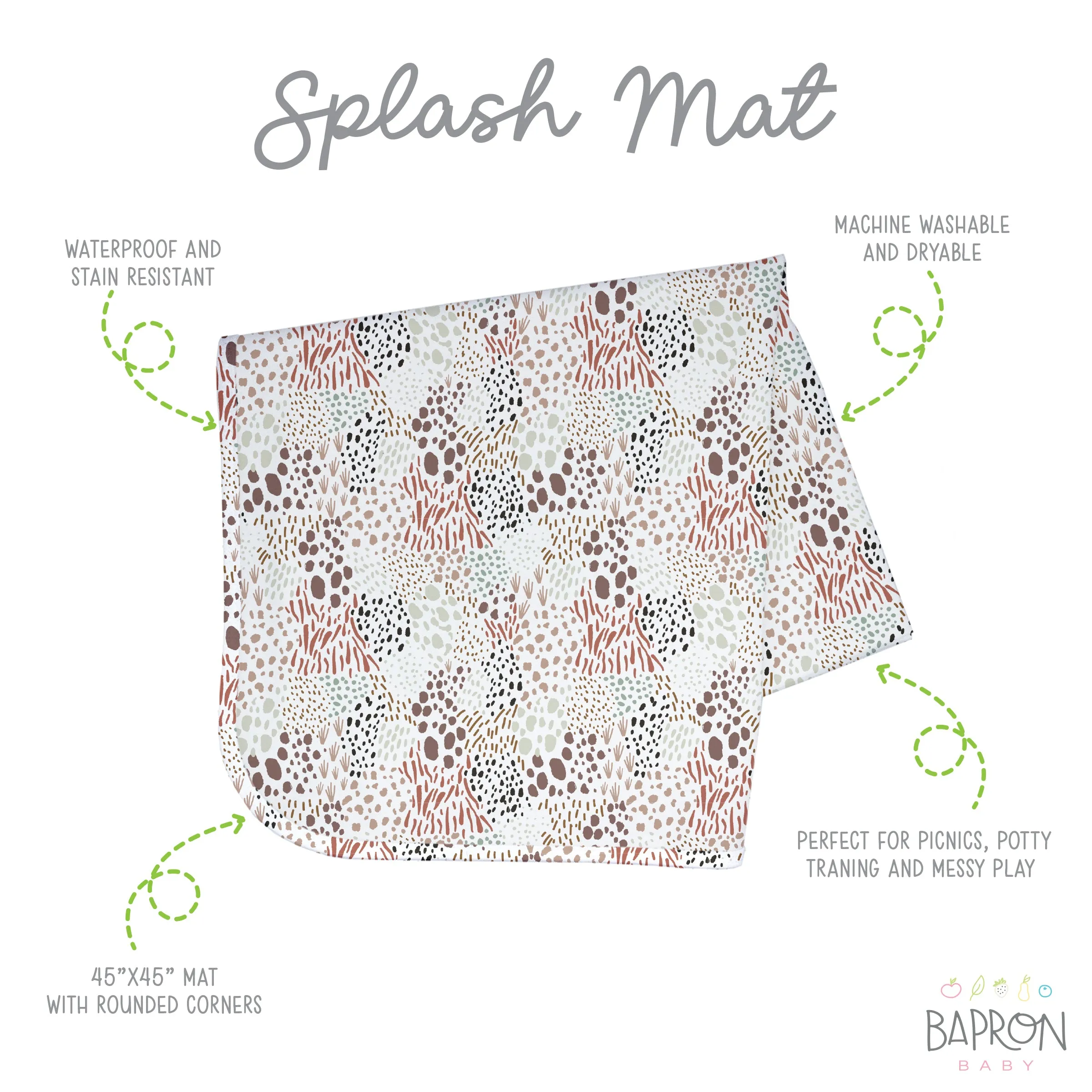 Wild Splash Mat - A Waterproof Catch-All for Highchair Spills and More!