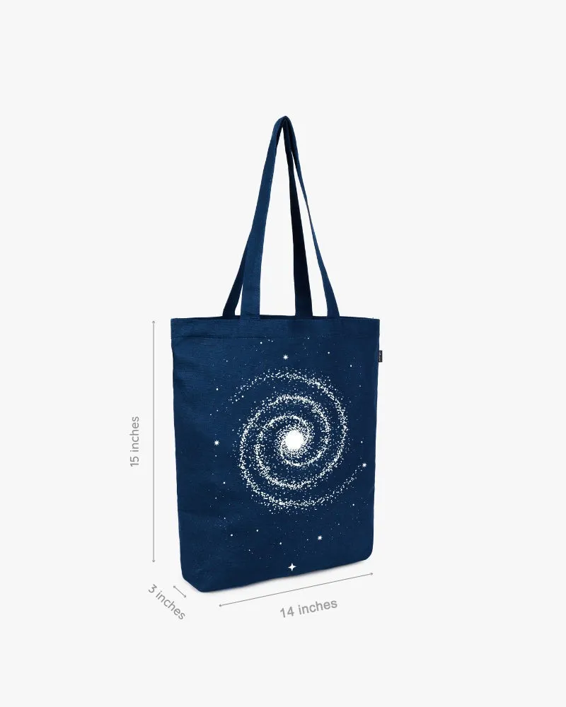 Zipper Tote Bag - Fly Me To Space & Milky Way