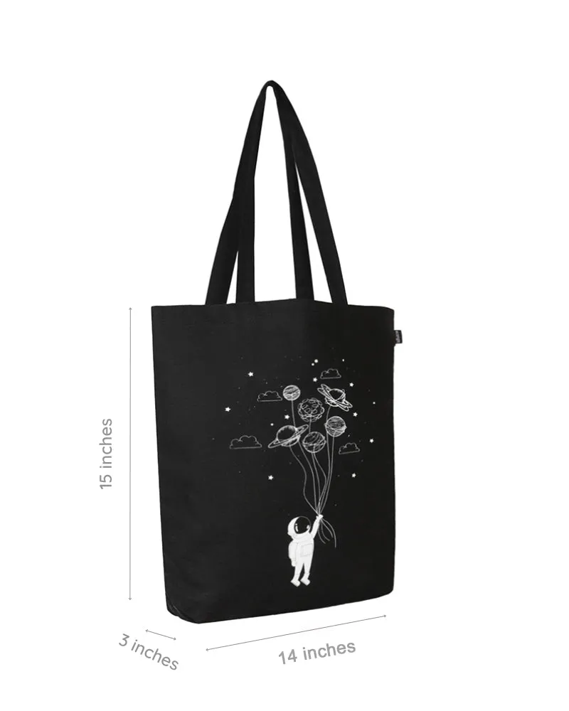 Zipper Tote Bag - Fly Me To Space & Milky Way